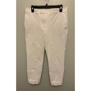Ann Taylor Pants Women's Size 10 White‎ Cropped Cuffed Stretch Workwear Career